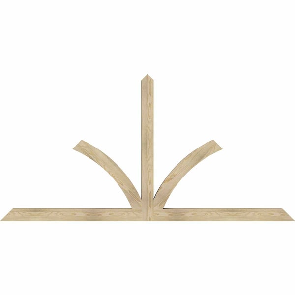 Ekena Millwork Richland Rough Sawn Timber Gable Bracket, Douglas Fir, 96"W x 48"H x 4"D x 4"F, 12/12 Pitch GBW096X48X0404RIC00RDF - main